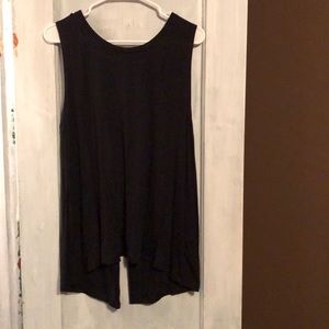 Black Tank with Split Open back